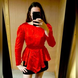 Vintage 80’s Peplum Silky Blouse